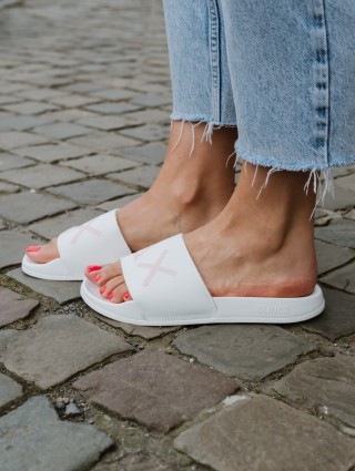 SUN68 SLIPPERS LOGO BIANCO