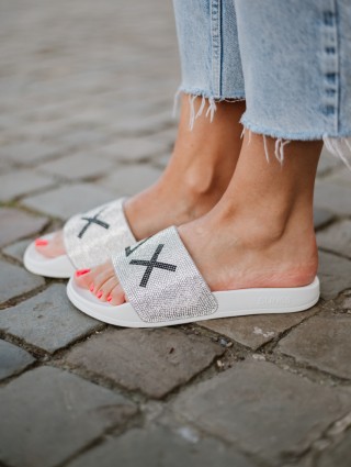 SUN68 SLIPPERS LOGO STRASS...