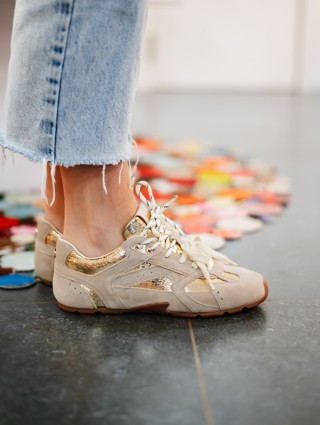 STEVE MADDEN ASIEL SUEDE GOLD