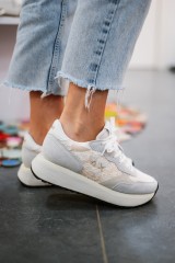 SUN68 BIG ALLY FLOWER MESH BIANCO PANNA
