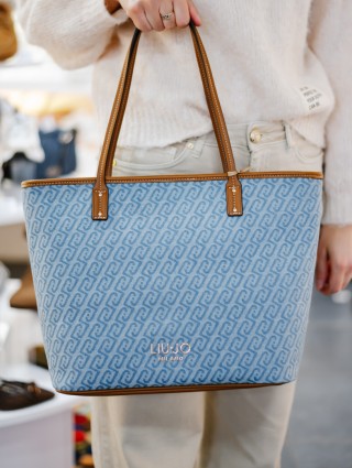 LIUJO M TOTE DUSTY BLUE