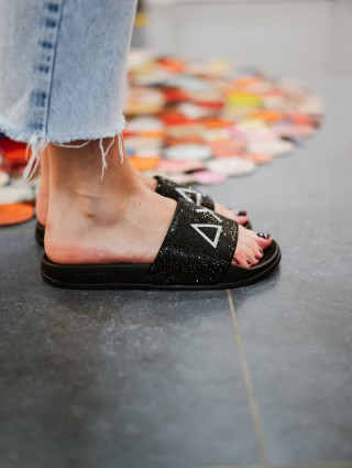 SUN68 SLIPPERS STRASS LOGO...