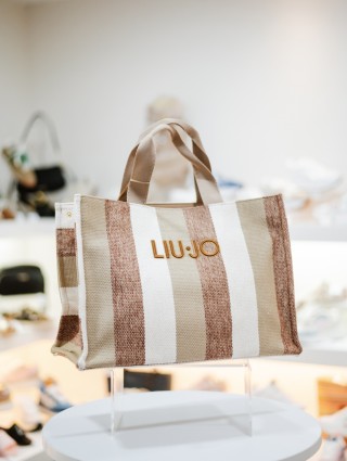 LIUJO L TOTE STRIPED CANVAS...