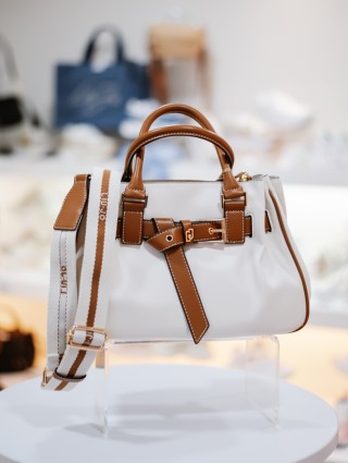 LIUJO S TOTE CREAM CORALLO