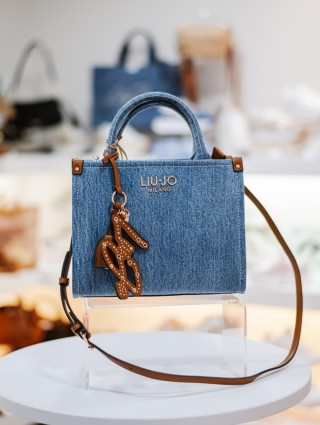 LIUJO S TOTE LIGHT DENIM RIDHI
