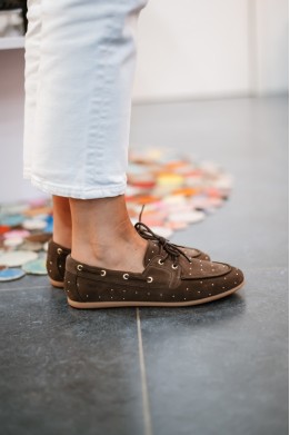 DWRS LATTY SMALL STUDS DARK BROWN