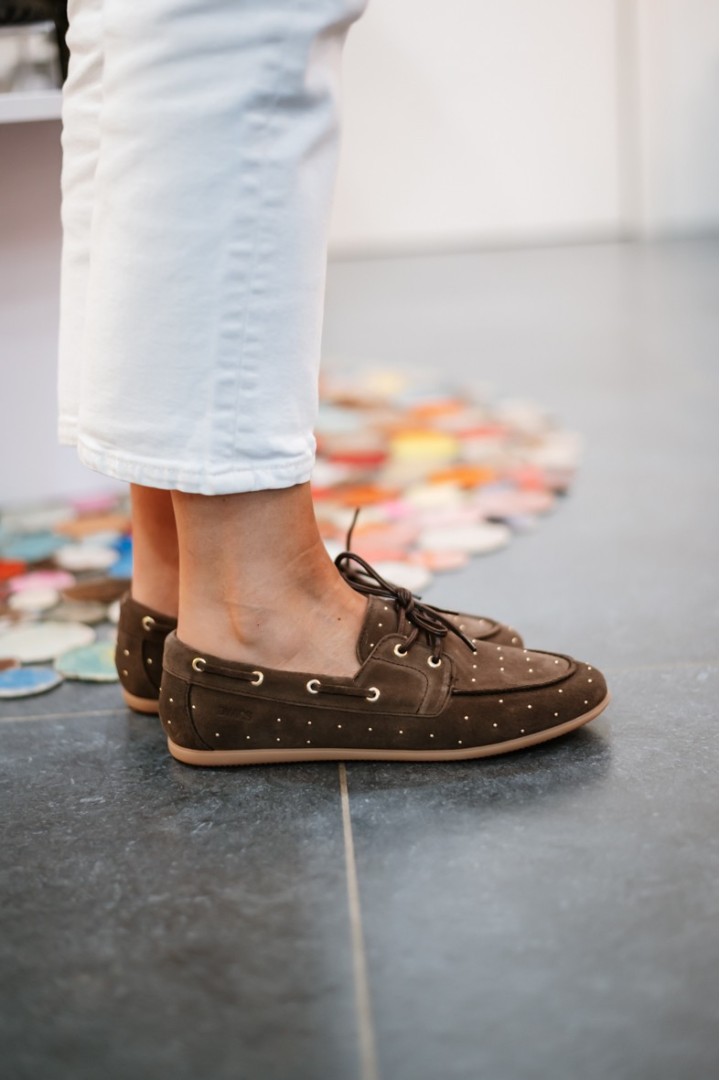 DWRS LATTY SMALL STUDS DARK BROWN