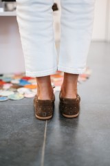 DWRS LATTY SMALL STUDS DARK BROWN
