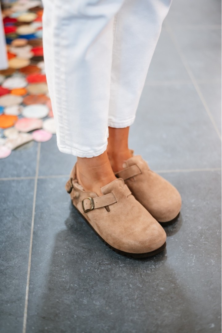 SCHOLL FAE BACKSTRAP TAUPE