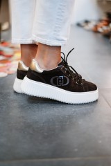 LIUJO ELODIE SNEAKER COW SUEDE MOKA