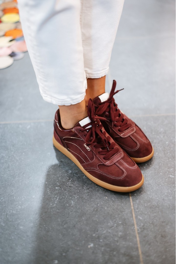 LIUJO CONNOR01 SNEAKER COW SUEDE/PATENT CREMISI