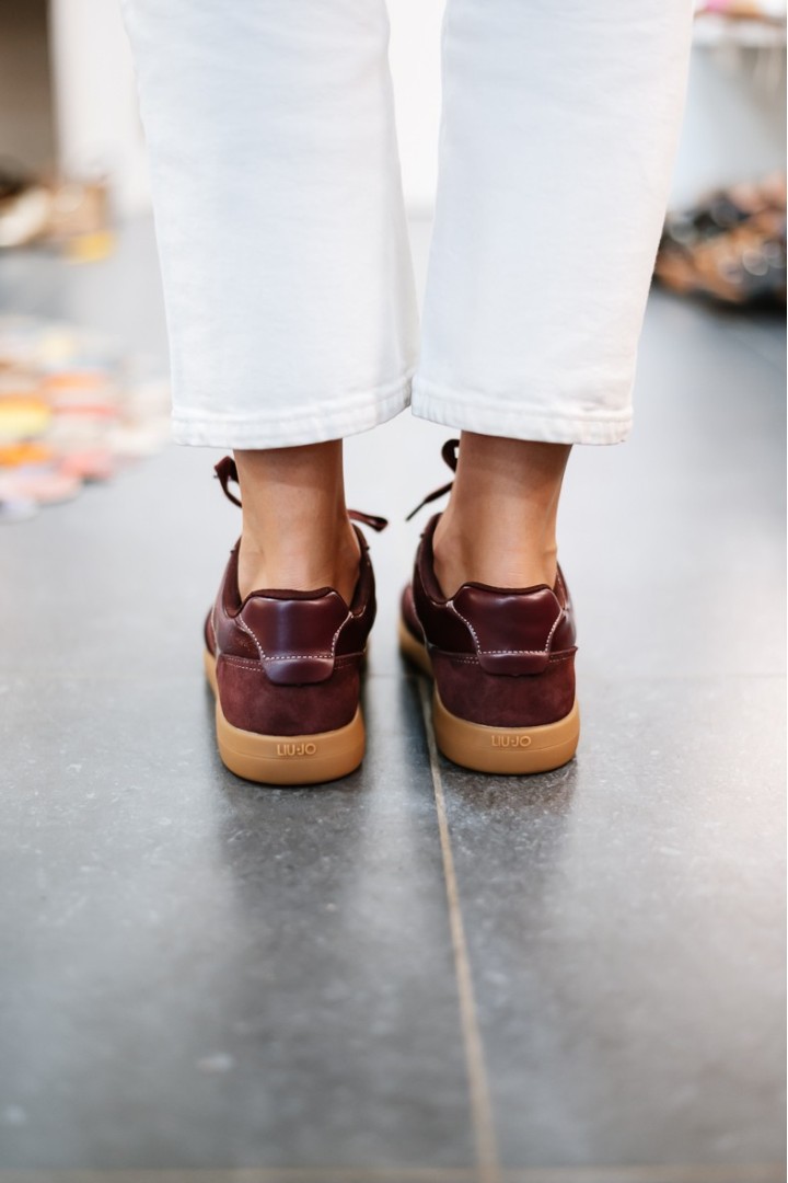 LIUJO CONNOR01 SNEAKER COW SUEDE/PATENT CREMISI