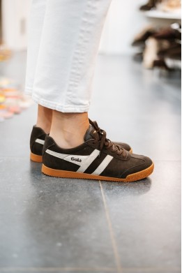 GOLA CLA156 HARRIER MIRROR TRAINER MOCHA/GOLD/GUM