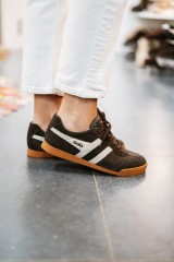 GOLA CLA156 HARRIER MIRROR TRAINER MOCHA/GOLD/GUM