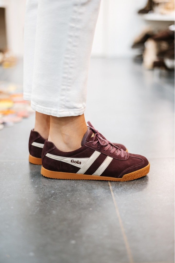 GOLA CLA156 HARRIER MIRROR TRAINER COCOA/GOLD/GUM