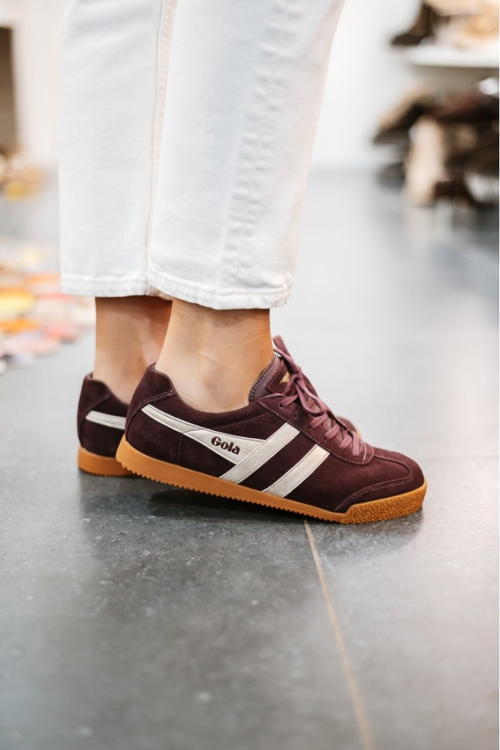 GOLA CLA156 HARRIER MIRROR TRAINER COCOA/GOLD/GUM