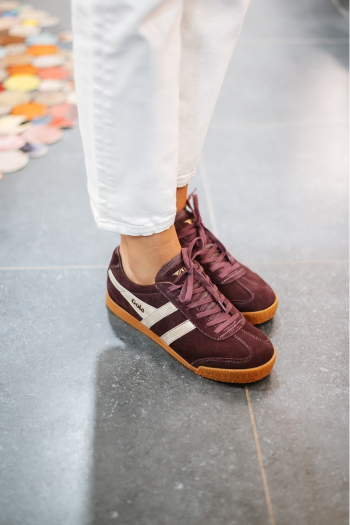 GOLA CLA156 HARRIER MIRROR TRAINER COCOA/GOLD/GUM