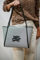 KARL LAGERFELD AUTOGRAPHE M TOTE WHITE/BLACK