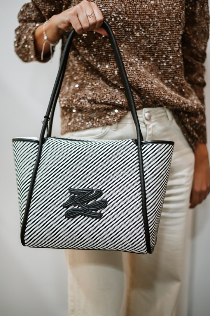 KARL LAGERFELD AUTOGRAPHE M TOTE WHITE/BLACK