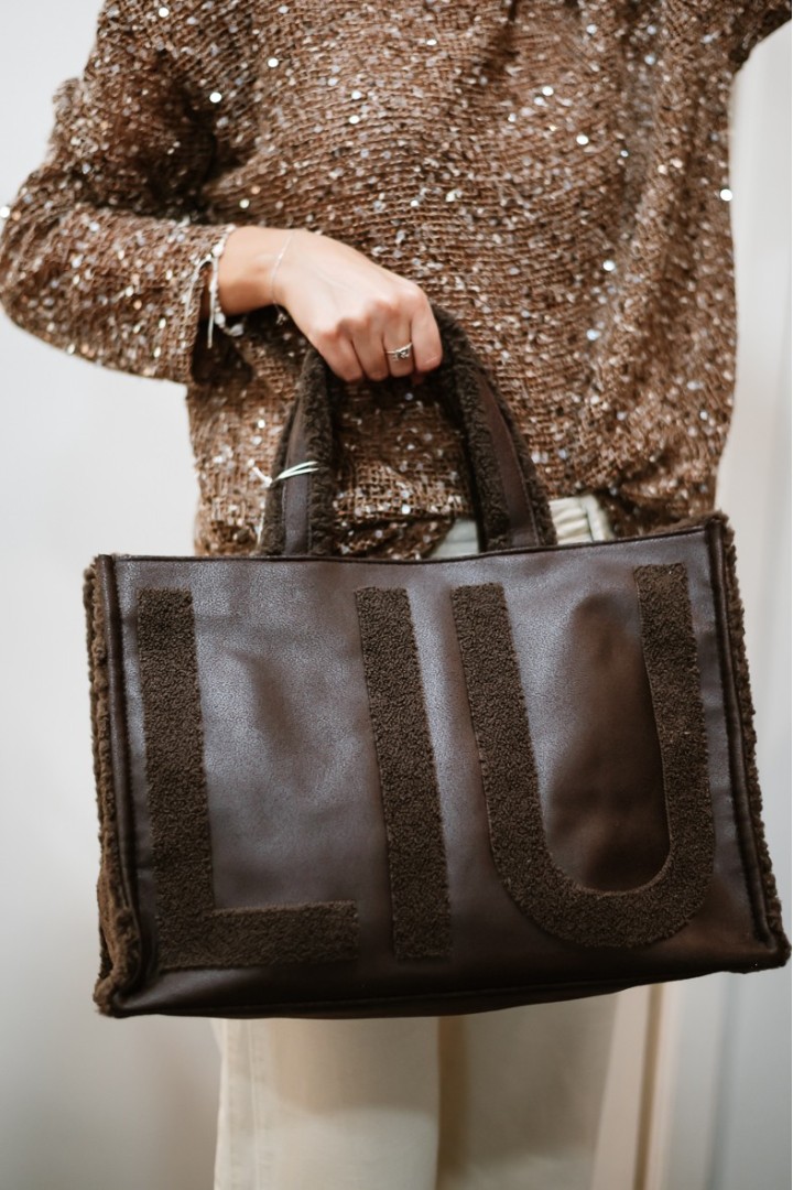 LIUJO 2F6037 L TOTE FAKE MONTONE MORO